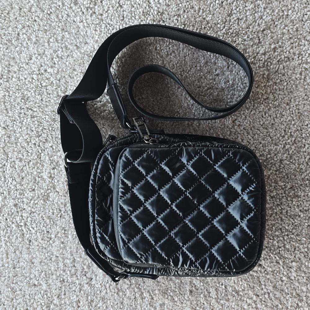 Vintage Havana quilted black crossbody bag